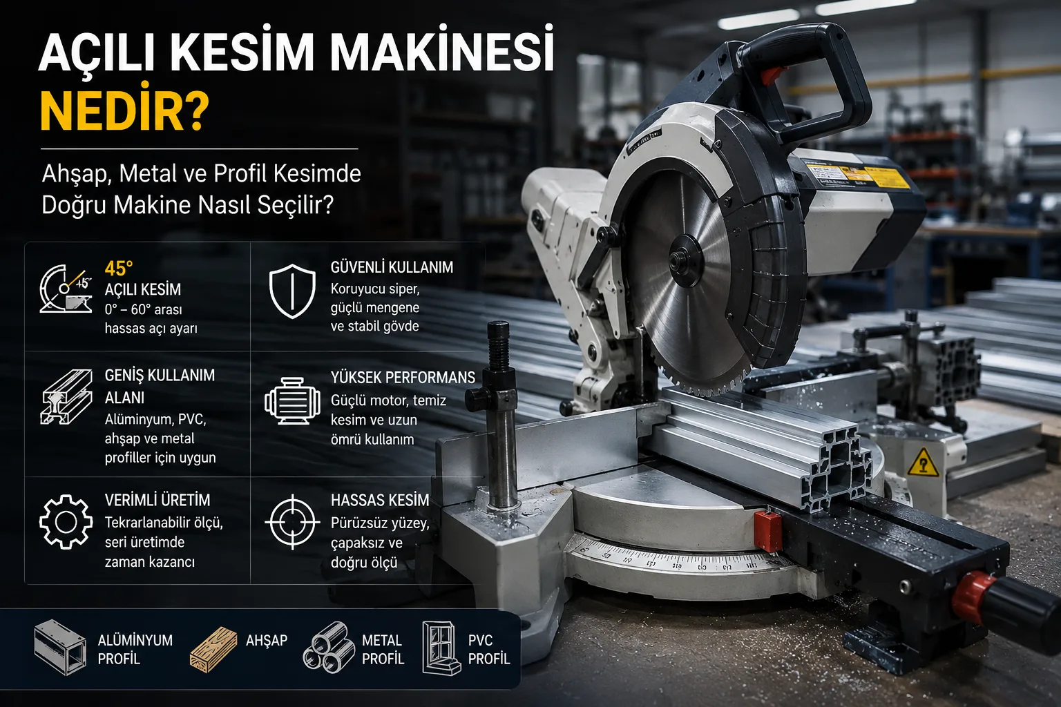Açılı Kesim Makinesi Nedir? Ahşap, Metal ve Profil Kesimde Doğru Makine Nasıl Seçilir?