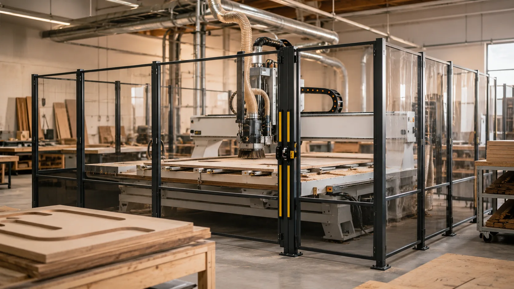 Ahşap CNC Router Emniyet Bariyeri Nedir? Güvenli Üretim İçin Koruma Sistemleri