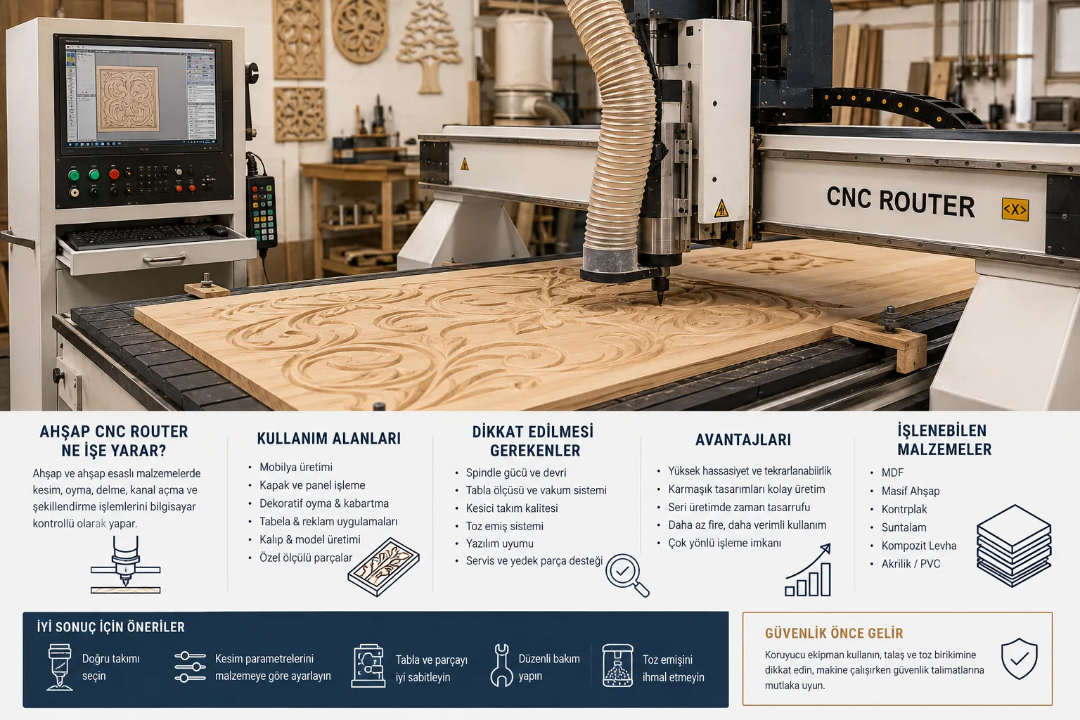 Ahşap CNC Router Nedir? Hangi İşlerde Kullanılır, Alırken Nelere Bakılır?