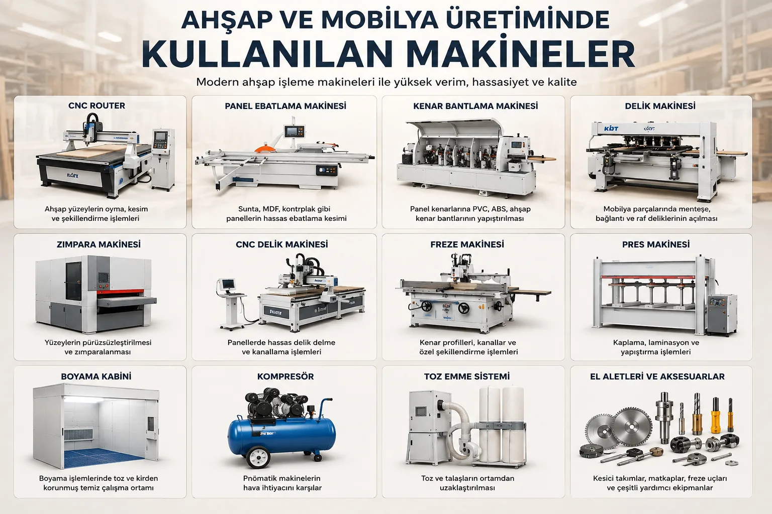 Ahşap ve Mobilya Üretiminde Kullanılan Makineler Nelerdir?