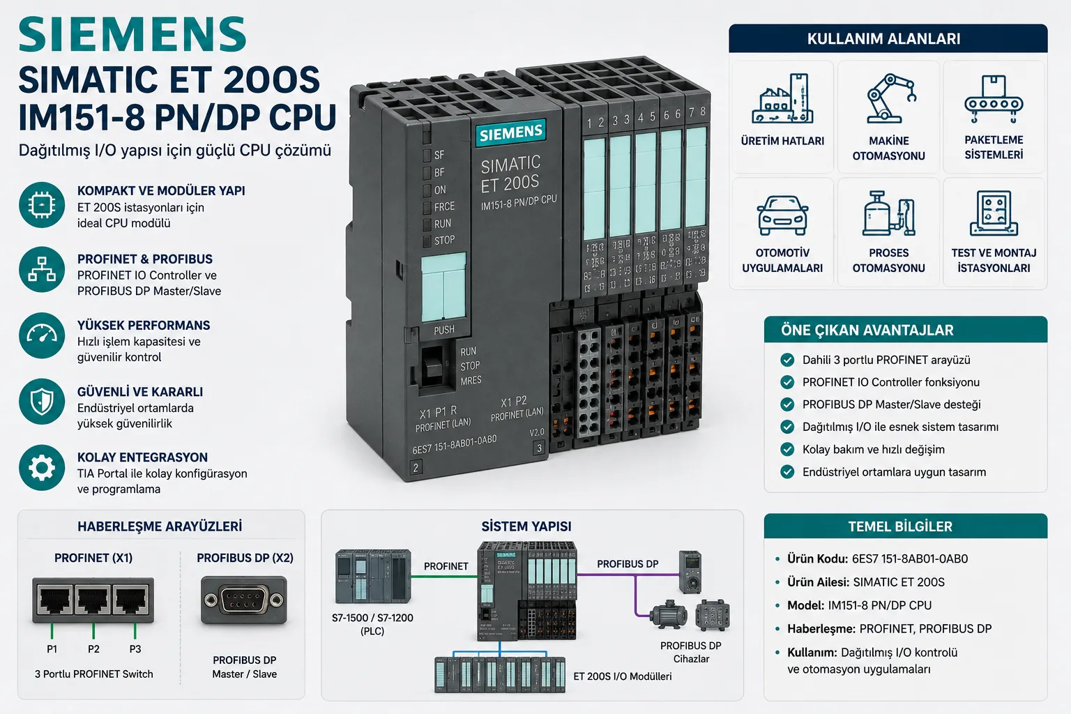 Siemens SIMATIC ET 200S IM151-8 PN/DP CPU