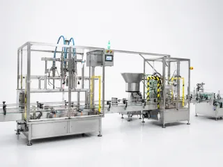 2 Nozullu Flowmetreli Sıvı Dolum Makinesi | Otomatik Dolum Hattı