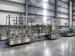 2 Nozullu Flowmetreli Sıvı Dolum Makinesi | Otomatik Dolum Hattı