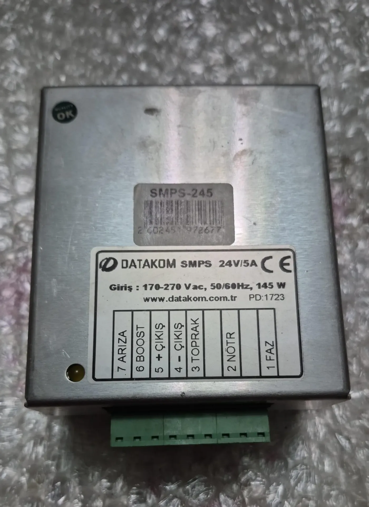 DATAKOM SMPS-245 24V 5A Akü Şarj Redresörü ve Endüstriyel DC Güç Kaynağı