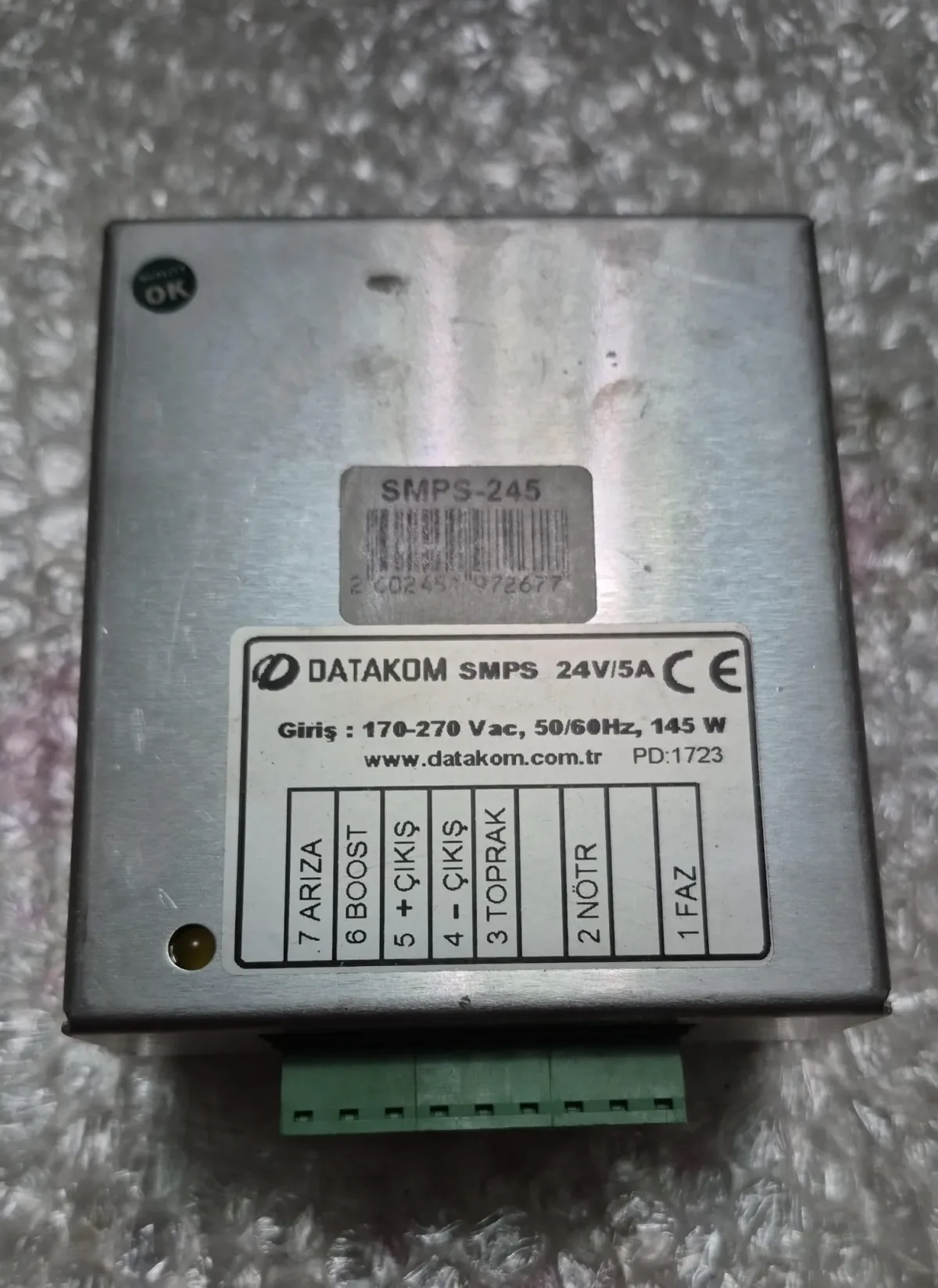 DATAKOM SMPS-245 24V 5A Akü Şarj Redresörü ve Endüstriyel DC Güç Kaynağı