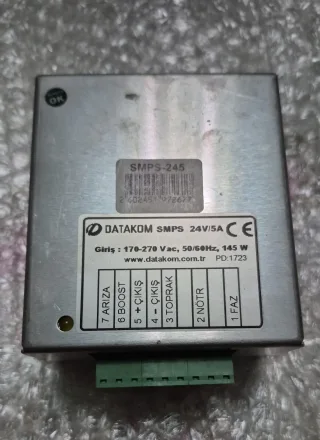DATAKOM SMPS-245 24V 5A Akü Şarj Redresörü ve Endüstriyel DC Güç Kaynağı