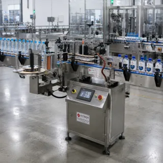 şişe etiketleme makinası silindirik üst yüzey etiketleme